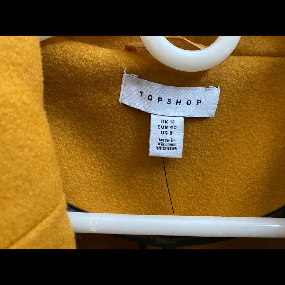 NWT - TOPSHOP Long Yellow Carly Slouch Peacoat (6) - Picture 11 of 16